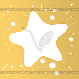 Colorful gold star and black circles of light - vector clip art