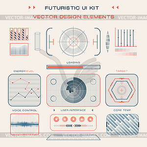 UI flat design web elements template set interface - vector clipart