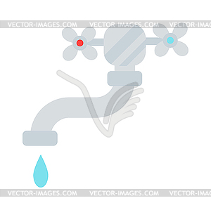 Washbasin bathroom cartoon flat  - vector image