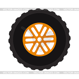 Car wheel cartoon flat  - color vector clipart