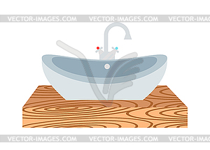 Washbasin bathroom cartoon flat  - vector clipart