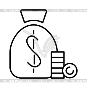 Money bag sign icon currency business symbol flat - vector clipart