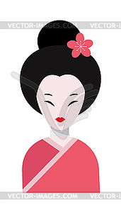 Japanese woman folk-art maiden cute kokeshi - vector EPS clipart
