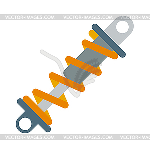 Flat shock absorber icon metal car damper coil - vector clip art