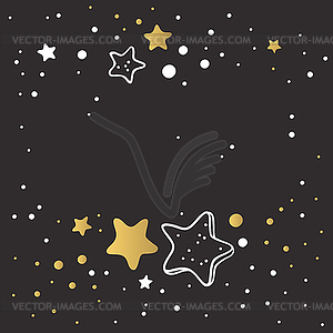 Abstract Xmas golden star background design - vector clip art