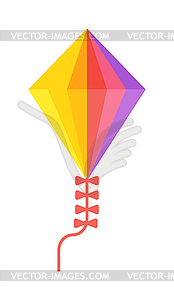 Small flying rainbow colorful fish kite fun wind - vector image