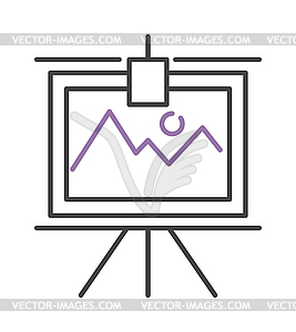 Graph with two lines board flipchart icon business - vector image