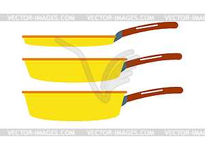 Cartoon pan cooking steel home kitchen equipment po - vector clipart