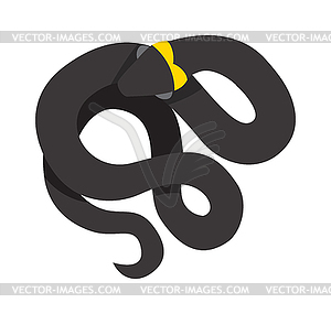 Black mamba uncoiled reptile ready to strike snake - vector clip art