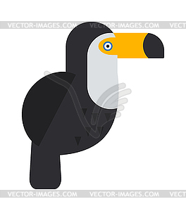 Toucan Ramphastos TOCO сидит на ветке дерева и - векторный клипарт