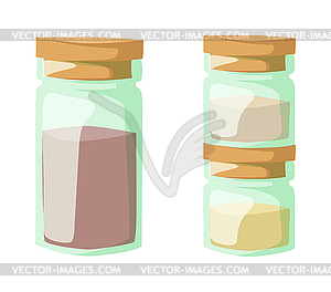 Jar with cooking spices and ingredients, pepper, - vector image