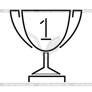 Trophy gold award cup flat icon  - vector image