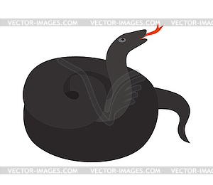 Black mamba uncoiled reptile ready to strike snake - vector clipart