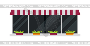 Storefront organic window with plants eco market an - vector clip art