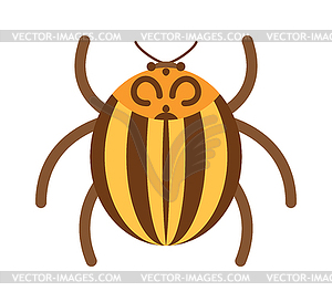 Beetle flat insect bug in cartoon style - vector clipart / vector image