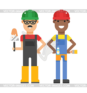 Set of professional engineering workers people - vector clipart