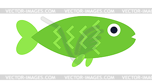 Green aquatic fish wildlife aquarium underwater - vector image