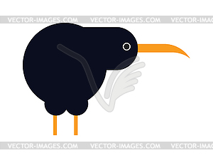 North island brown kiwi bird cartoon flat  - vector clip art