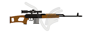 Assault rifle heavy sniper futuristic weapon with - vector clip art