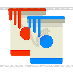 Paint bucket with color ink icon - vector clip art