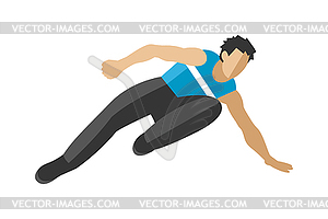 Parkour trick people extreme jumping sport cartoon - vector image