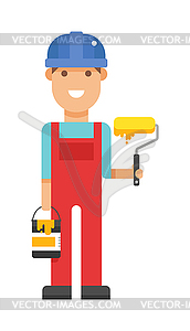 Serviceman builder professional and worker - vector image