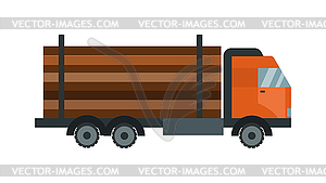 Timber wood truck - vector image