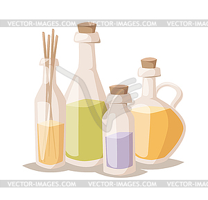 Lavender salt in bowl bath beauty treatment spa - vector clip art