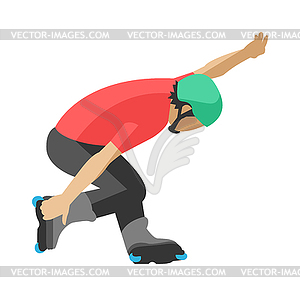 Roller man tricks in skates skating sport extreme - vector image