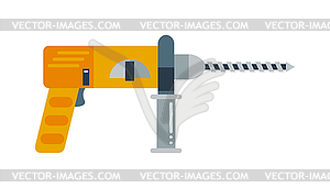 Drill hand tool flat electro tools - vector clip art