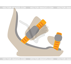 Snowboard sport anchors boots elements clicker - vector clipart