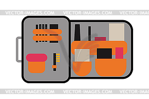 Toolbox with instruments construction work equipmen - vector clip art