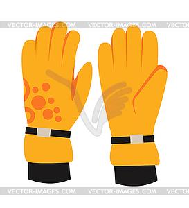 Snowboard sport clothes glove elements - vector clipart