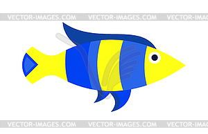 Abstract aquarium fish underwater nature animal icon - vector clipart