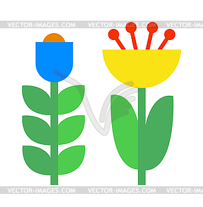 Flower icons colorful plants nature flat  - vector clipart