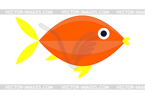 Abstract aquarium fish underwater nature animal icon - color vector clipart