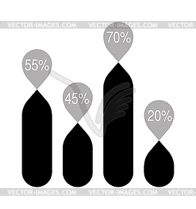 Business data graph chart analytics elements black - vector clipart