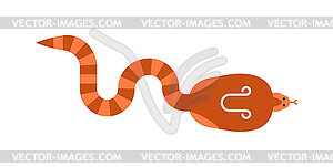 Cobra snake coiled and ready strike showing fangs - vector EPS clipart