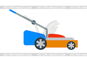 Gardening lawn mower groundworks tool machine - vector image