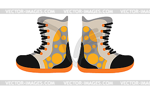 Camping sport walking boots in flat style  - vector image