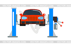 Car repair service diagnostics cartoon flat  - royalty-free vector clipart