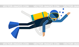 Scuba diver equipment water sport activity - vector clipart