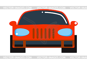 Generic red car front view design flat  - vector clipart