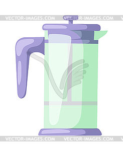 French press for making coffee and tea kitchenware  - vector clip art