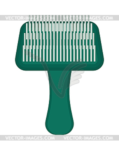 Pet brush grooming animal hair wool comb handle - vector clip art