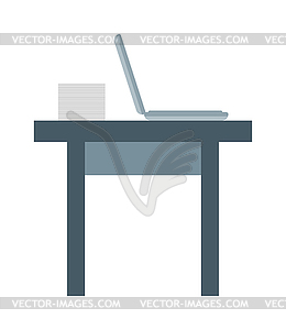 Office workplace work table with laptop and smart - vector clip art