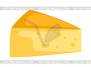 Cheddar cheese slice food healthy product, snack - vector clipart / vector image