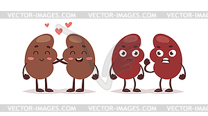 Human liver characters  - vector image