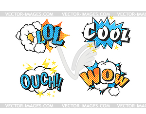 Popart comic speech bubble boom effects  - color vector clipart