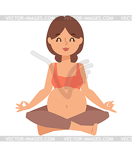 Pregnant woman character sport - vector image